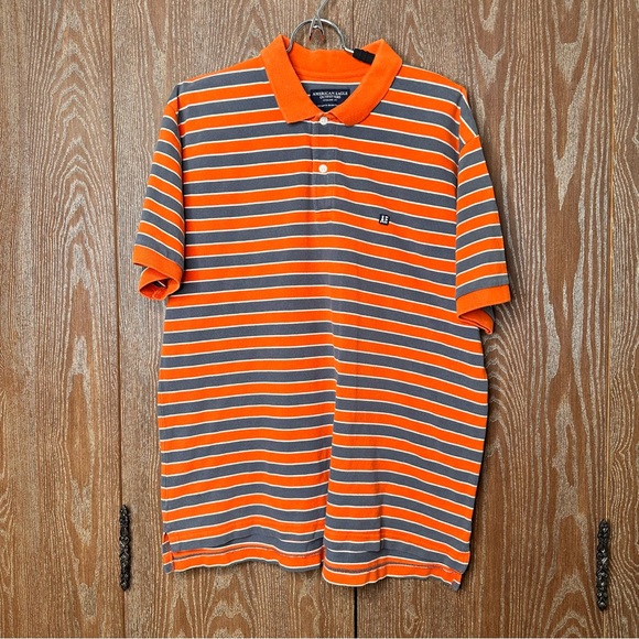 American Eagle Outfitters Other - American Eagle Outfitters Mens Lg Polo Shirt 1/4 Button Down Short Sleeve Orange